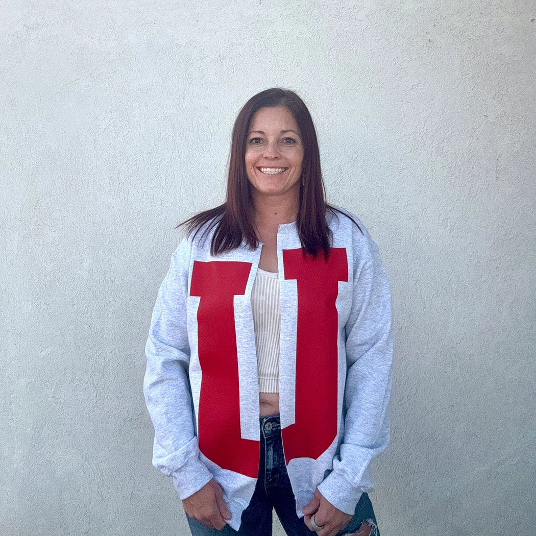 U Split Crew Cardigan
