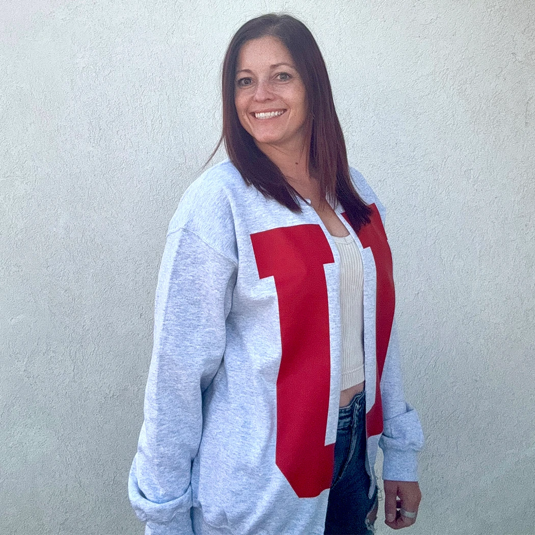 U Split Crew Cardigan