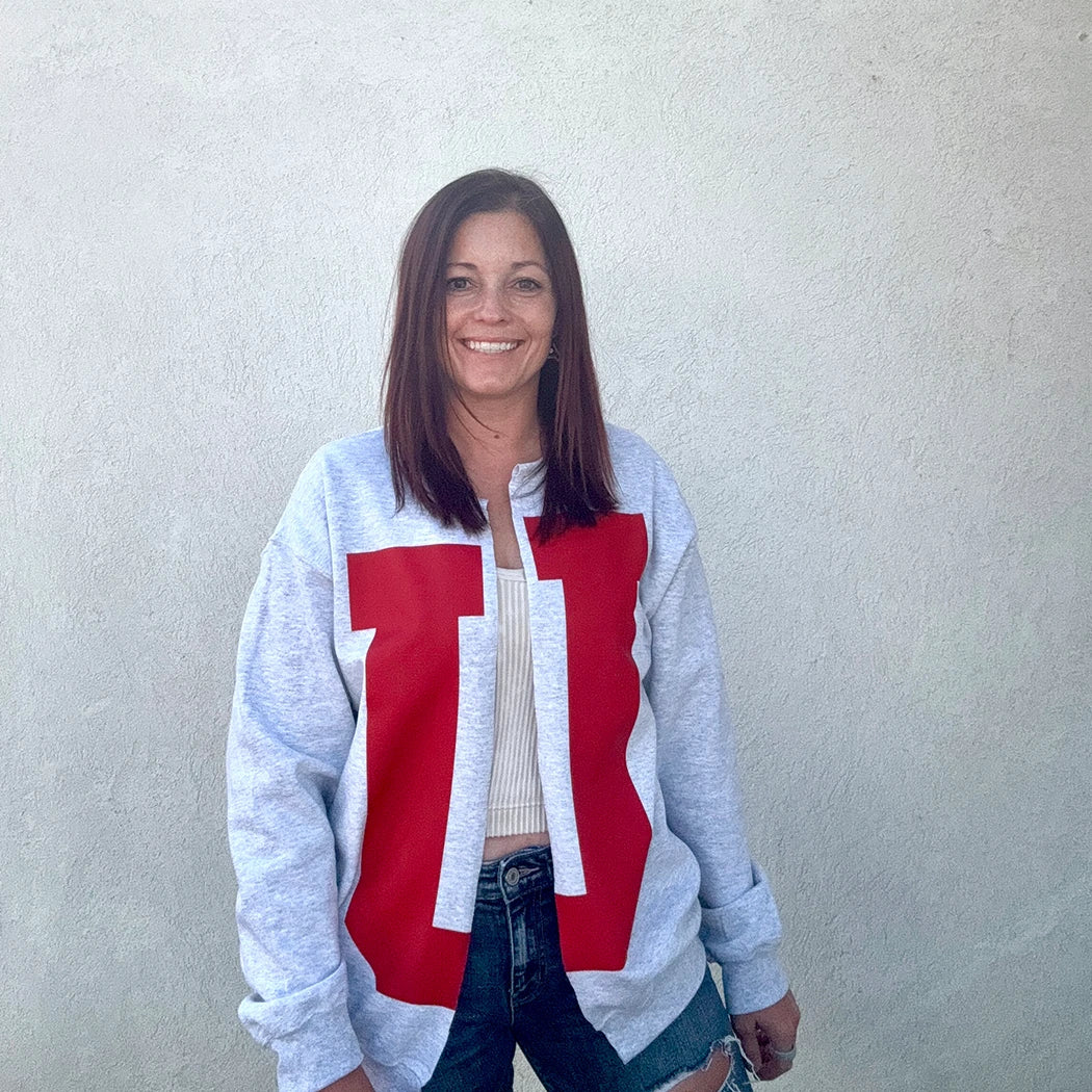 U Split Crew Cardigan