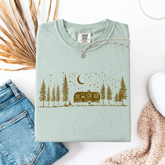 Green comfort colors camper graphic tee