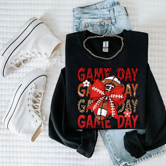 Game Day Bow Football Crewneck