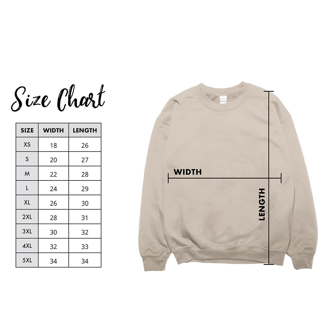 Graphic apparel Size Chart