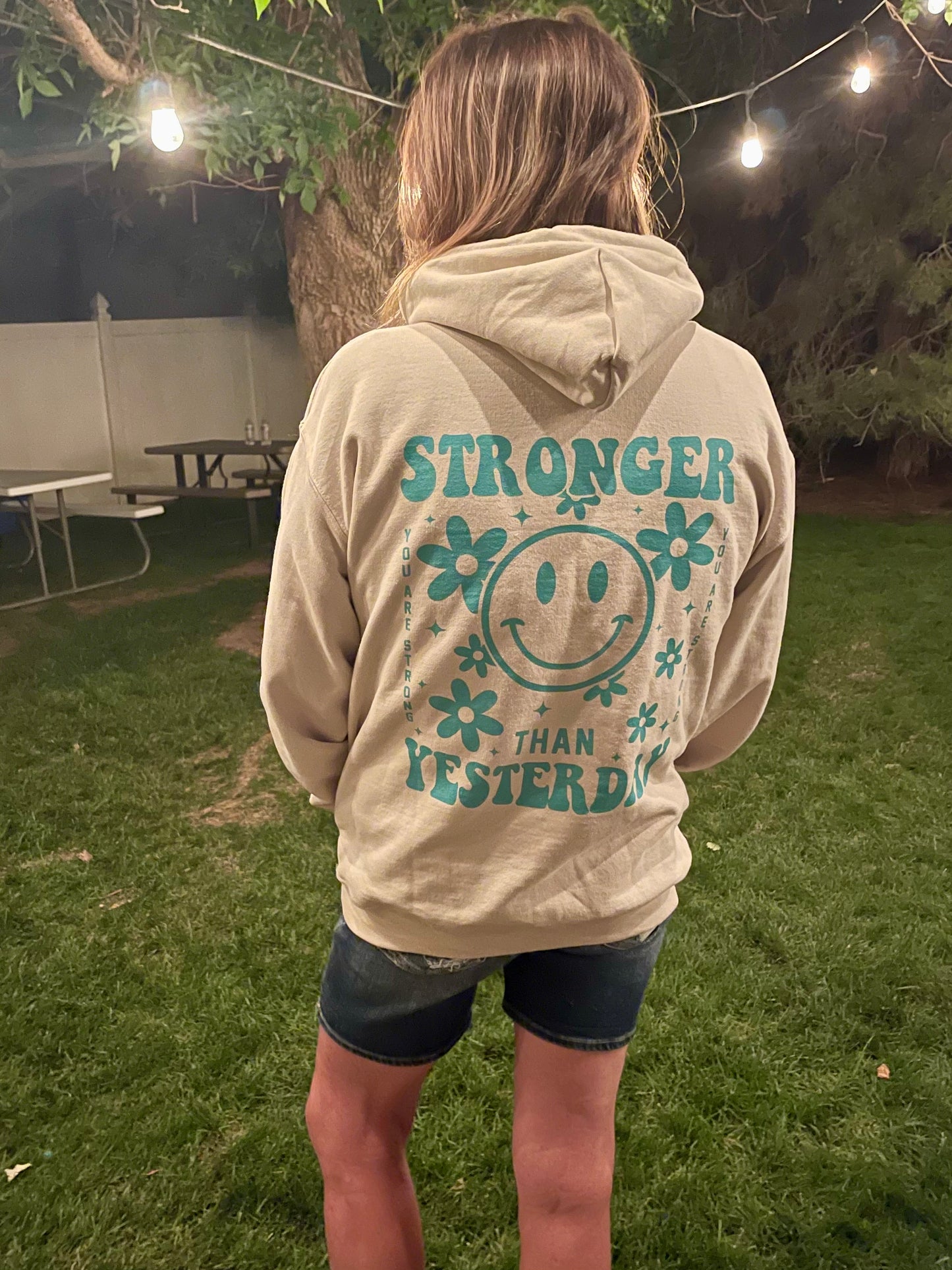 Stronger Than Yesterday Graphic Hoodie