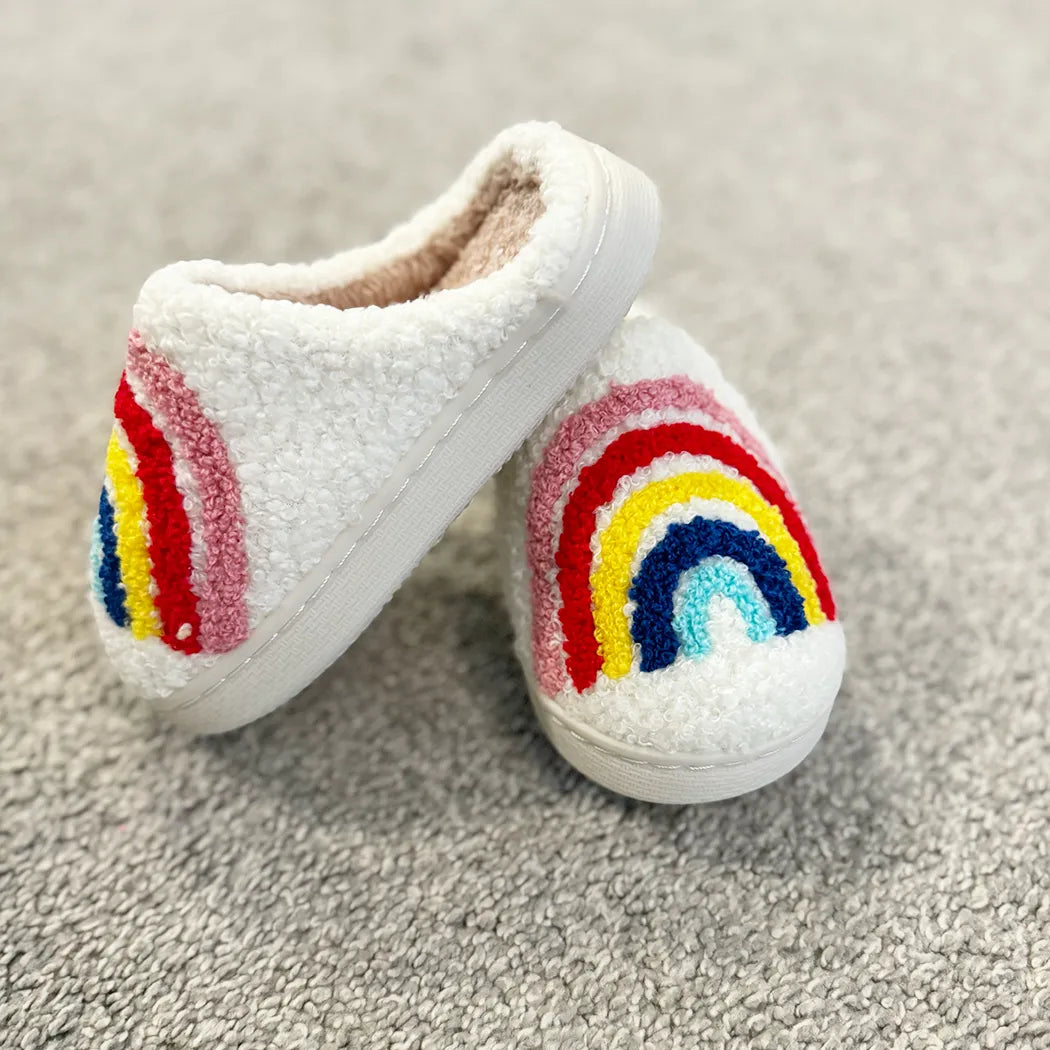 Rainbow slippers soft