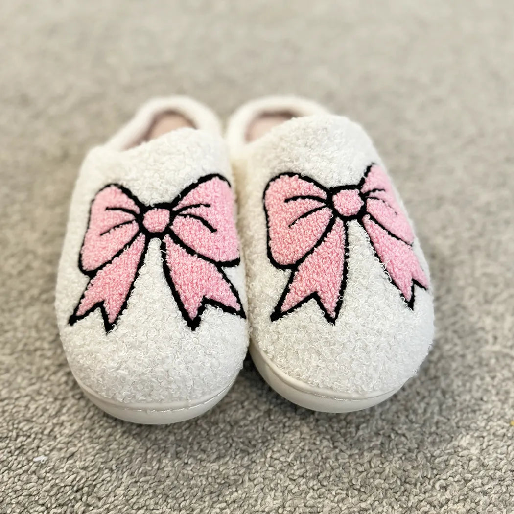 Pink bow slippers