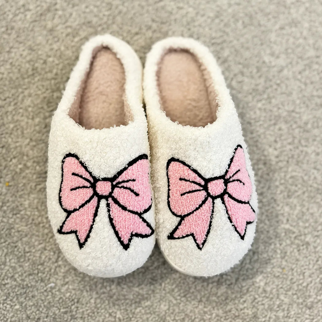 Pink bow slippers