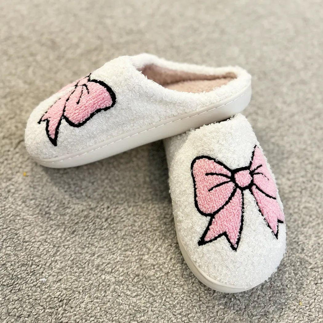 Pink bow slippers