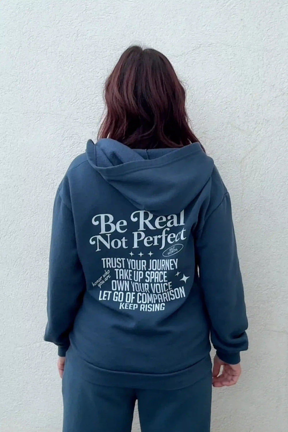 Be Real Not Perfect Full-Zip Sweatsuit Set - Talking Too Loud Apparel
