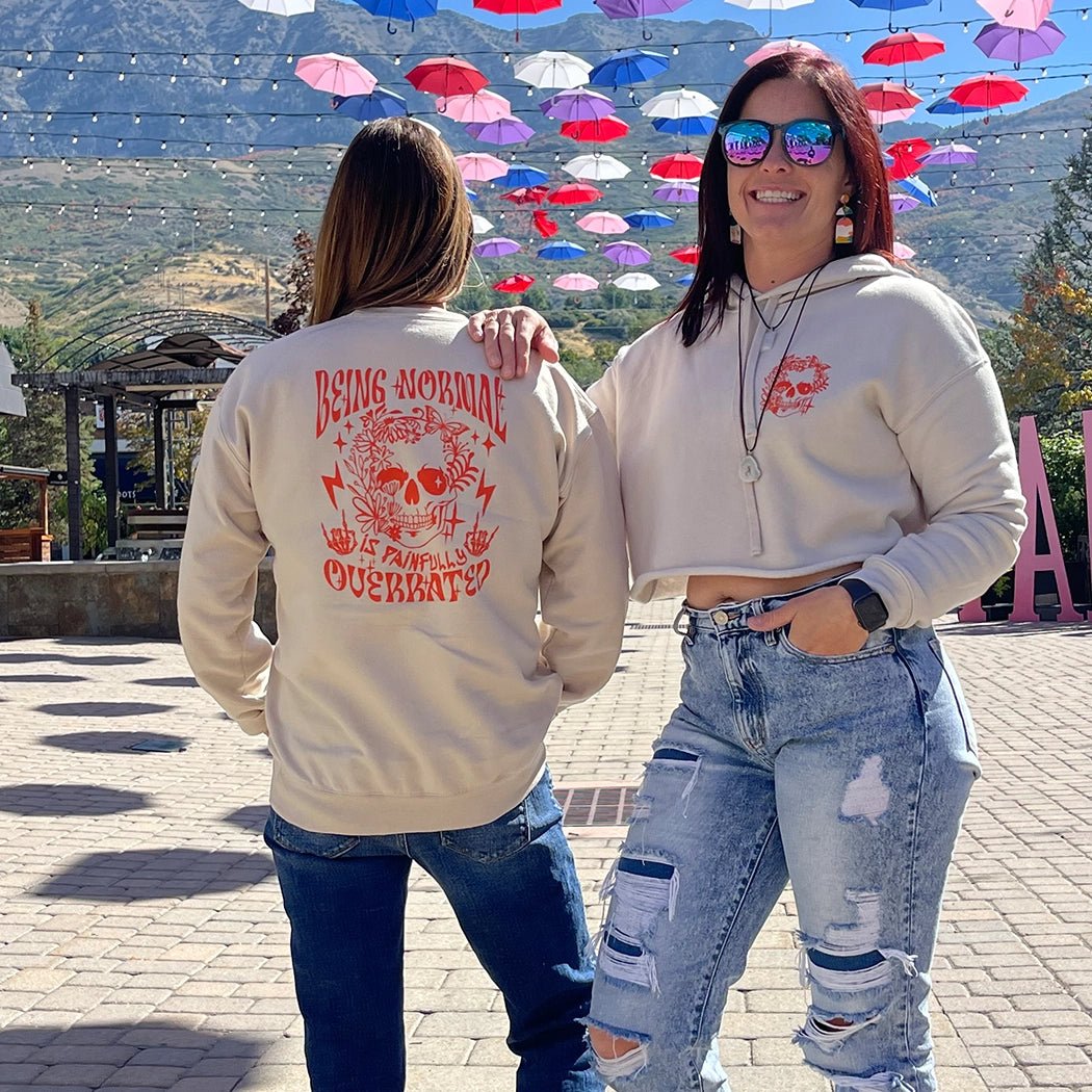 Being Normal is Painfully Overrated Graphic Crewneck - Talking Too Loud Apparel