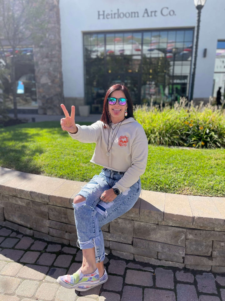 Being Normal is Painfully Overrated Graphic Crop Top Hoodie - Talking Too Loud Apparel