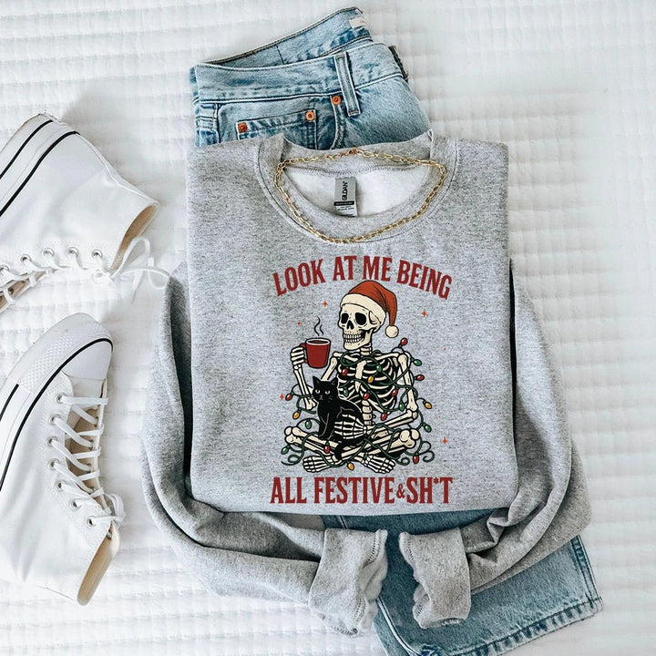 Festive Christmas Crewneck - Talking Too Loud Apparel