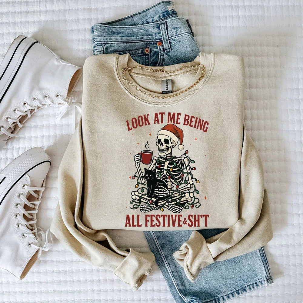 Festive Christmas Crewneck - Talking Too Loud Apparel