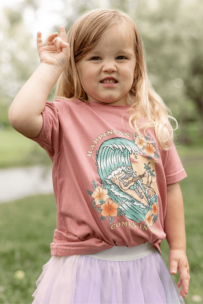 Happiness Comes in Waves Kids Graphic Tee - Talking Too Loud Apparel
