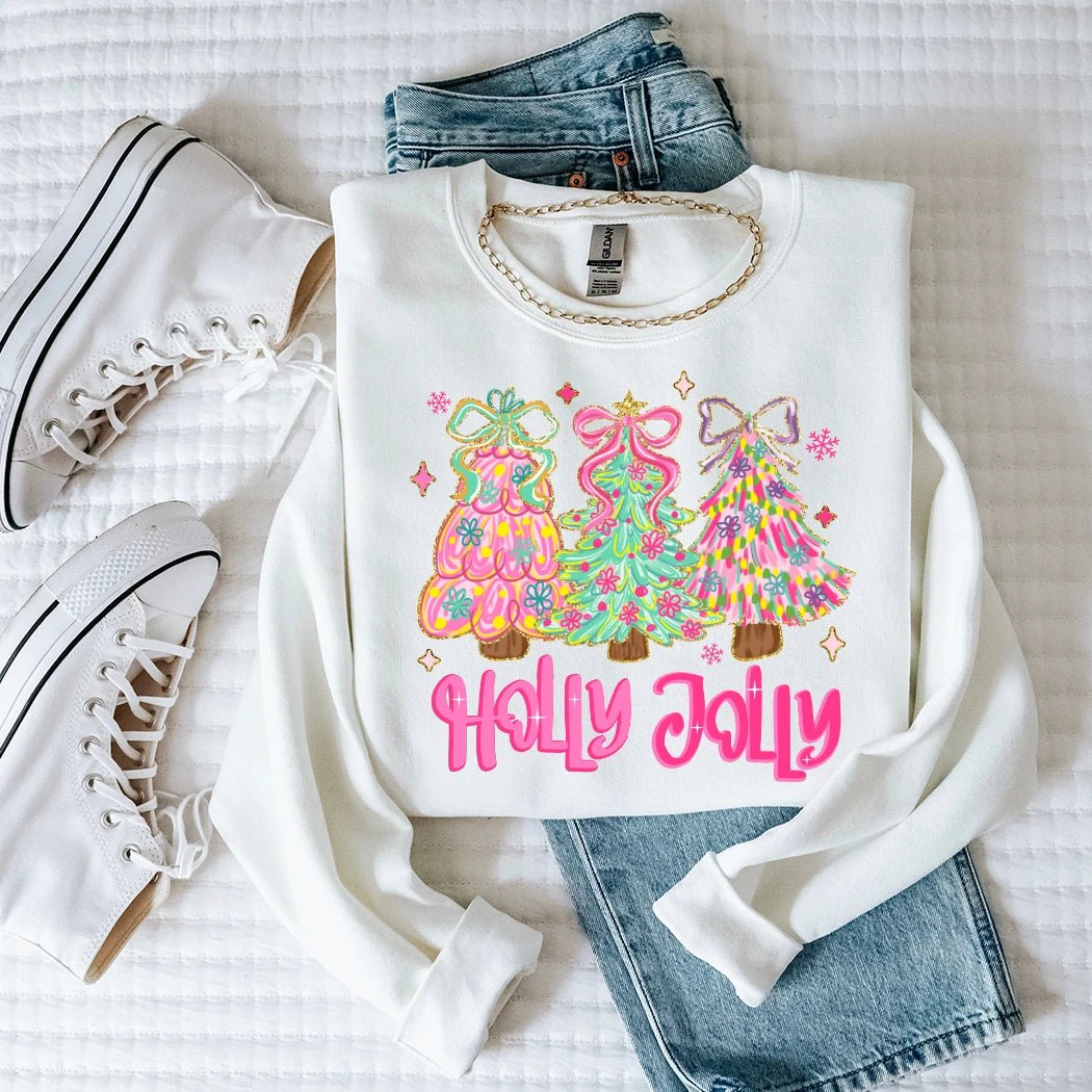 Holly Jolly Christmas Crewneck - Talking Too Loud Apparel