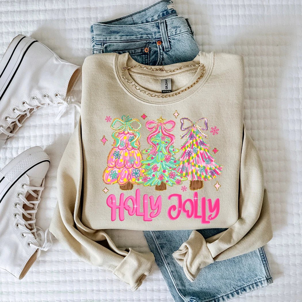 Holly Jolly Christmas Crewneck - Talking Too Loud Apparel