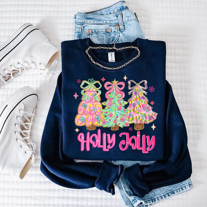 Holly Jolly Christmas Crewneck - Talking Too Loud Apparel