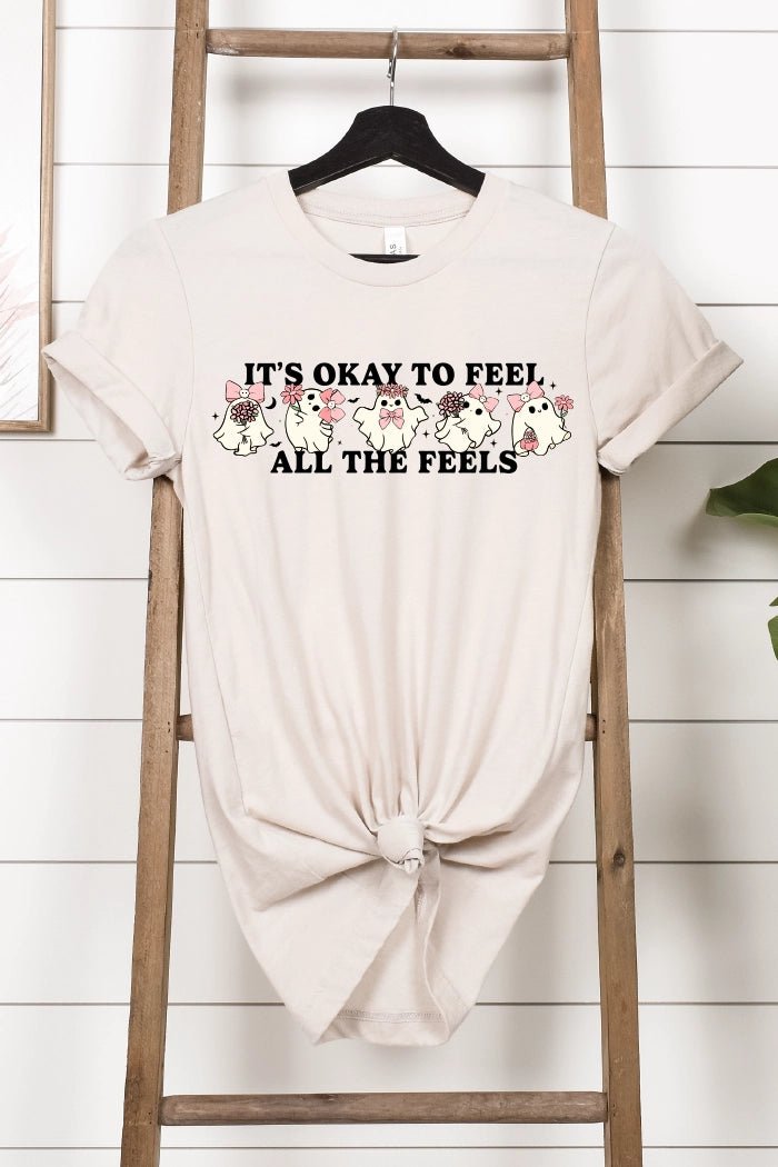 It's Okay To Feel All The Feels Halloween Graphic Tee - Talking Too Loud Apparel