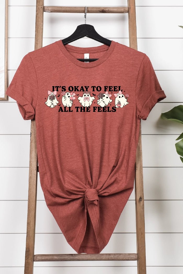It's Okay To Feel All The Feels Halloween Graphic Tee - Talking Too Loud Apparel