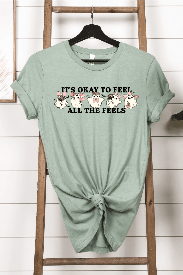 It's Okay To Feel All The Feels Halloween Graphic Tee - Talking Too Loud Apparel
