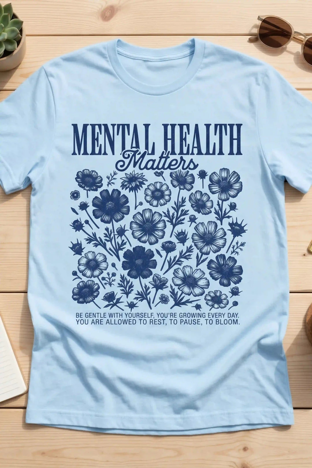 Mental Health Matters Floral Graphic Tee - Talking Too Loud Apparel
