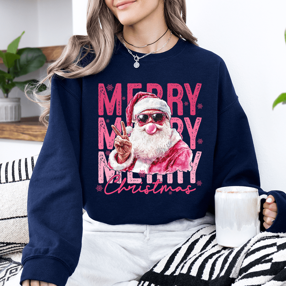Merry Santa Holiday Crewneck - Talking Too Loud Apparel