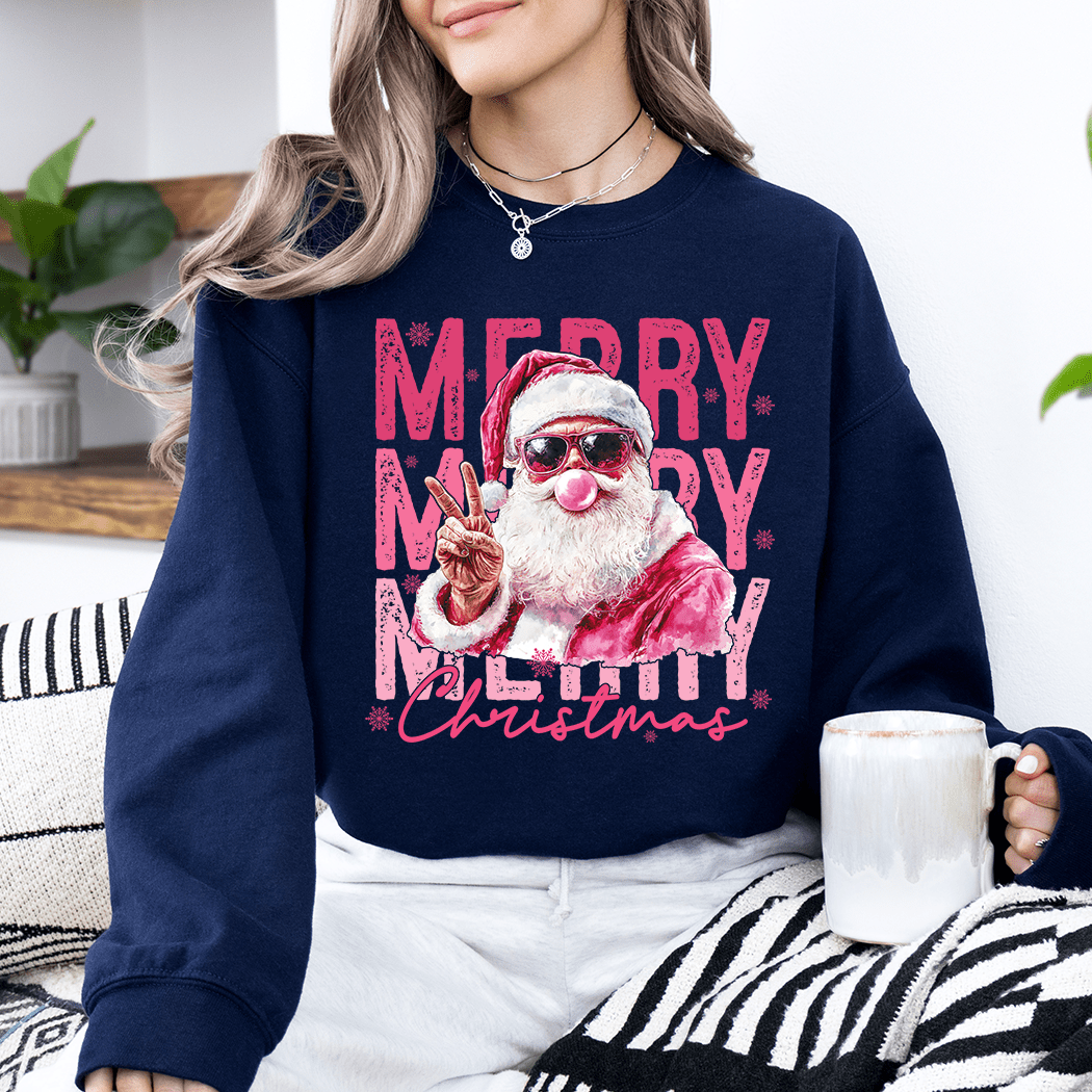 Merry Santa Holiday Crewneck - Talking Too Loud Apparel