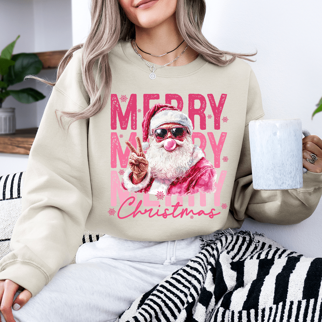 Merry Santa Holiday Crewneck - Talking Too Loud Apparel