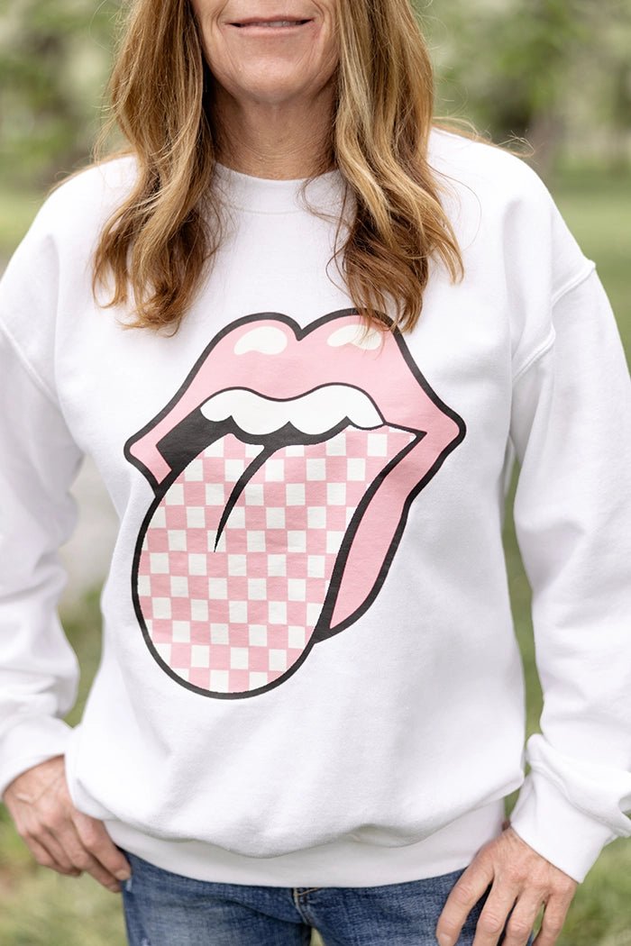 Pink Checkered Tongue - Talking Too Loud Apparel