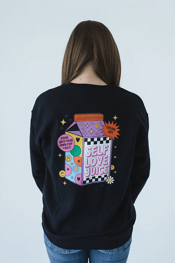 "Self Love Juice" Graphic Crewneck - Talking Too Loud Apparel