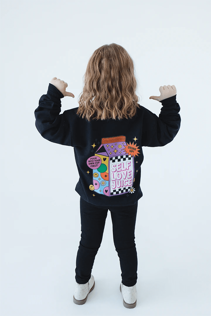 "Self Love Juice" Graphic Crewneck Kids - Talking Too Loud Apparel