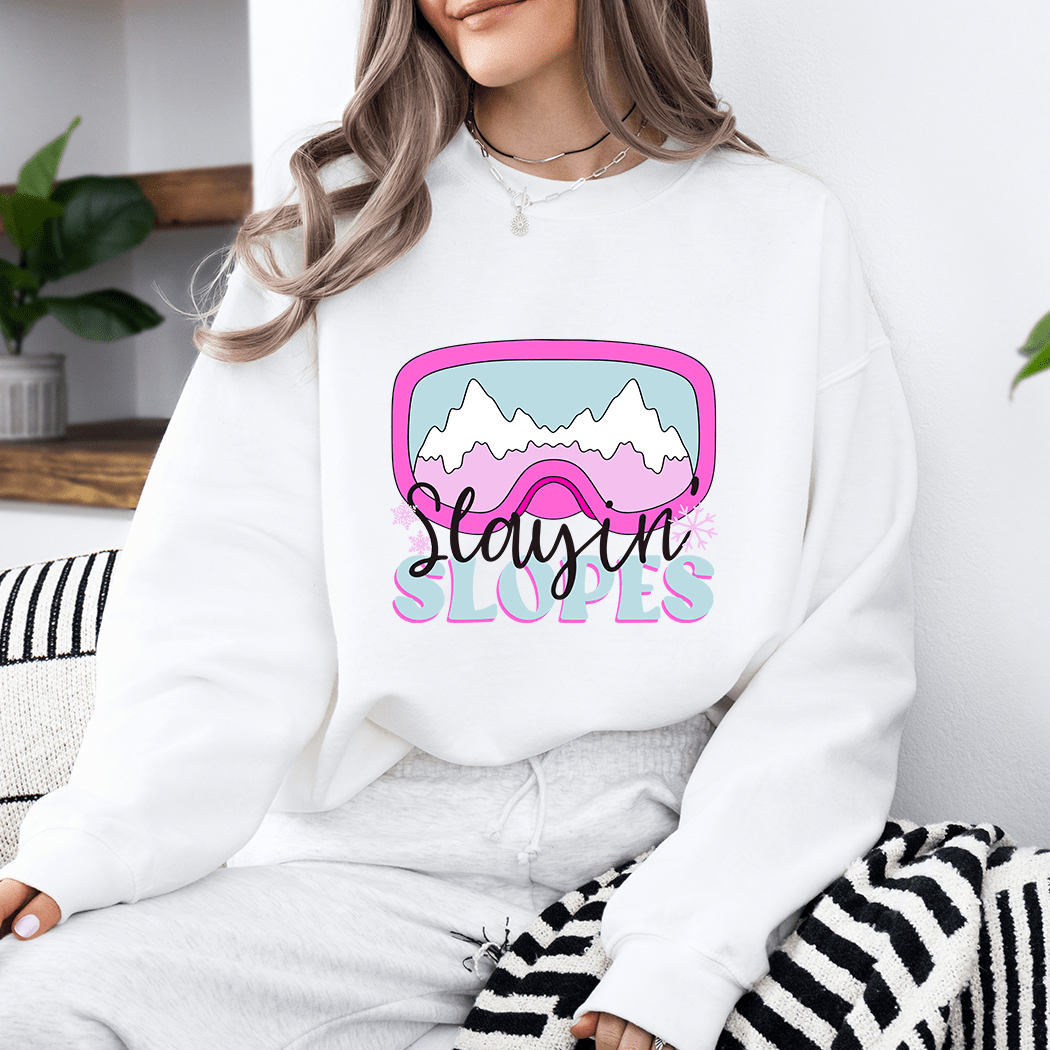 Slayin' Slopes Ski Crewneck - Talking Too Loud Apparel