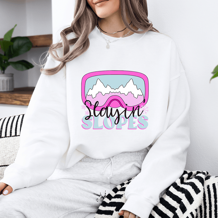 Slayin' Slopes Ski Crewneck - Talking Too Loud Apparel