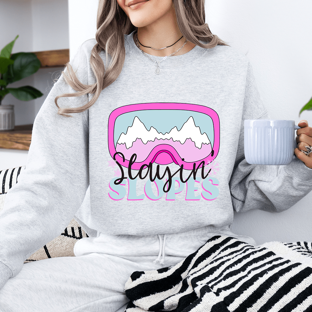 Slayin' Slopes Ski Crewneck - Talking Too Loud Apparel
