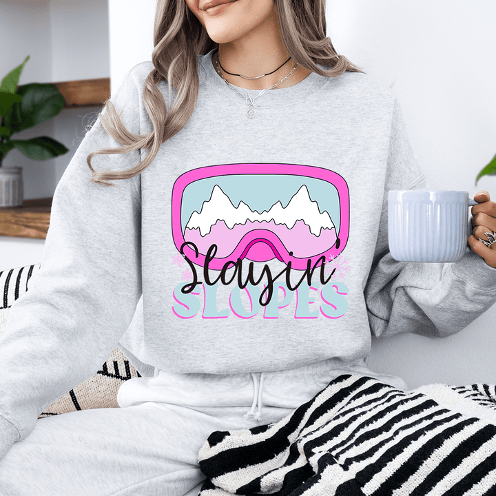 Slayin' Slopes Ski Crewneck - Talking Too Loud Apparel
