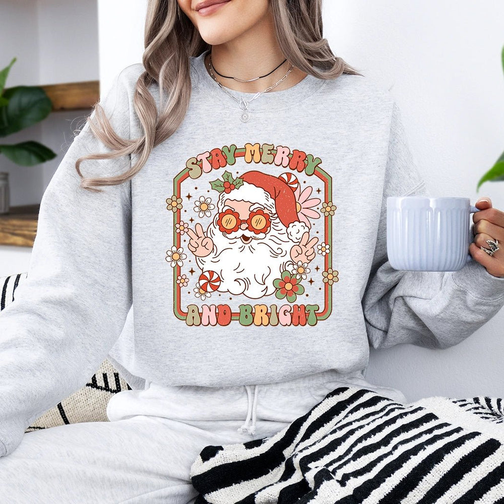 Stay Merry and Bright Christmas Crewneck - Talking Too Loud Apparel