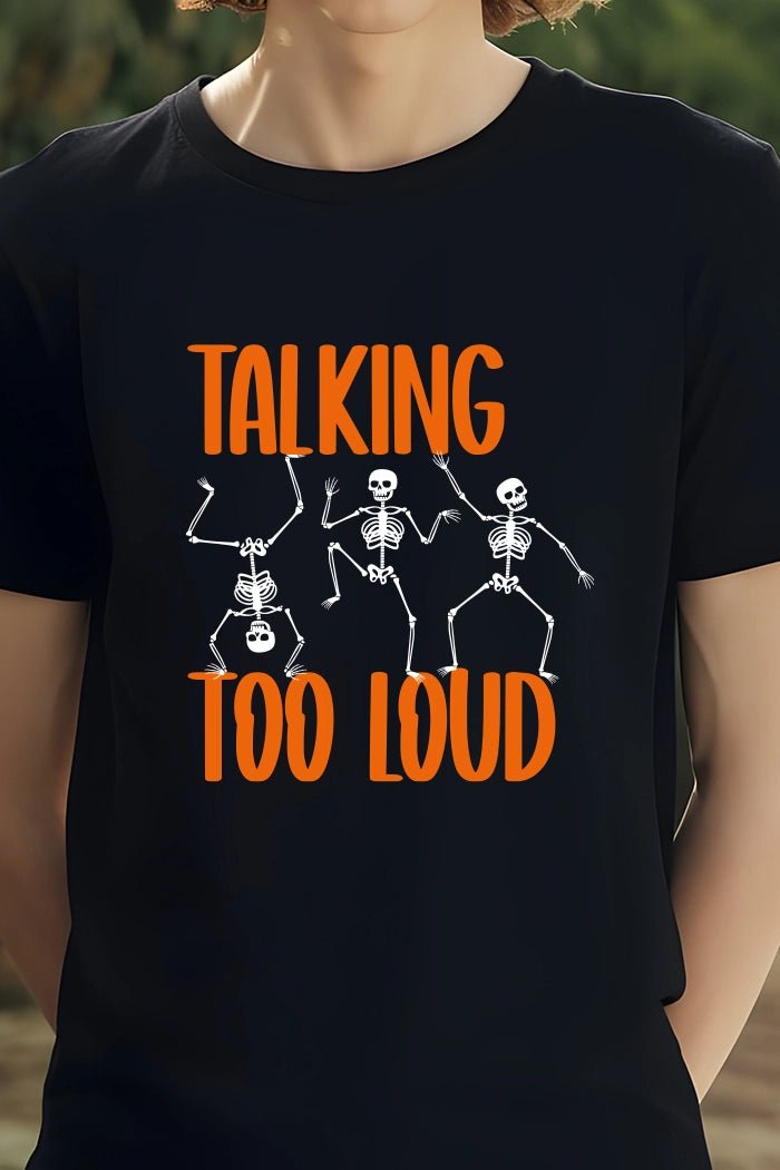 Talking Too Loud Dancing Skeletons Kids Halloween Graphic Tee - Talking Too Loud Apparel