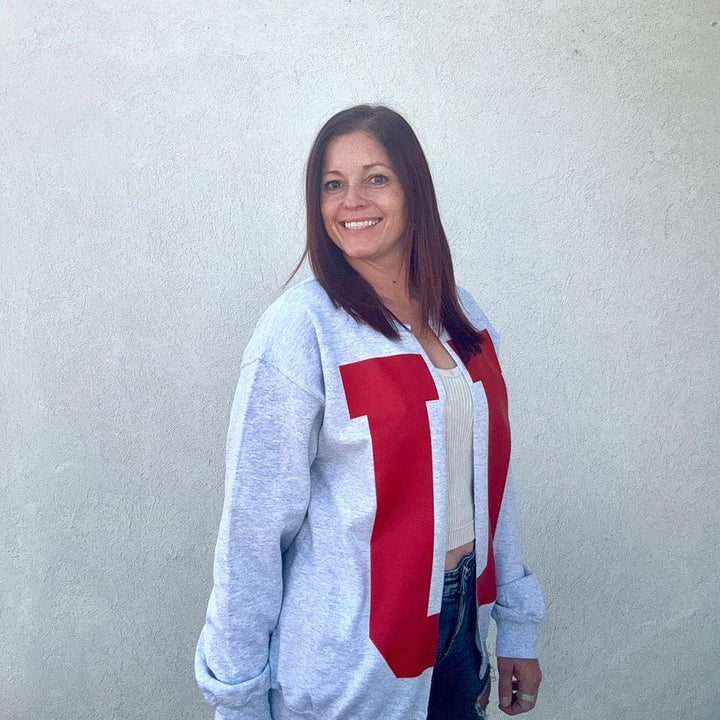 U Split Crew Cardigan - Talking Too Loud Apparel