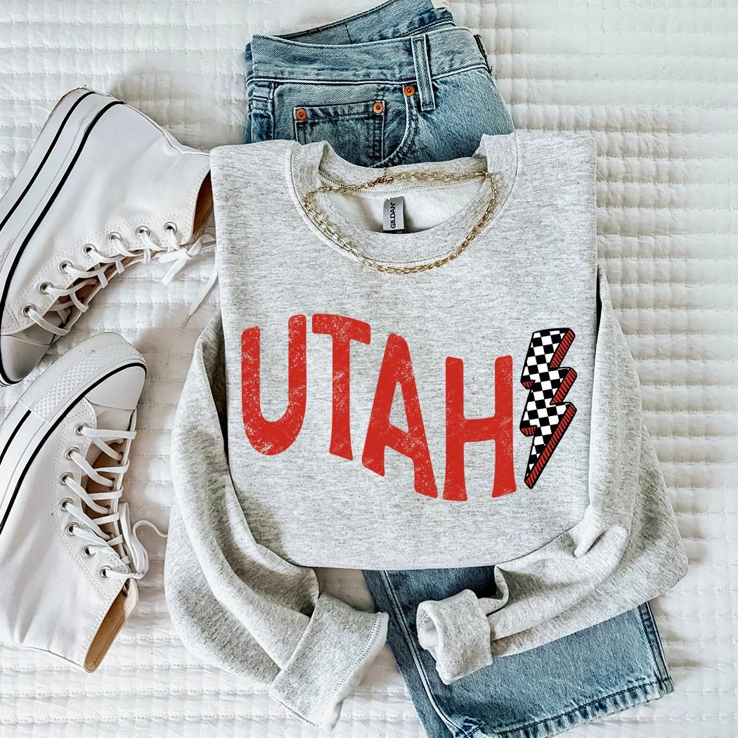 Utah Game Day Football Crewneck - Talking Too Loud Apparel