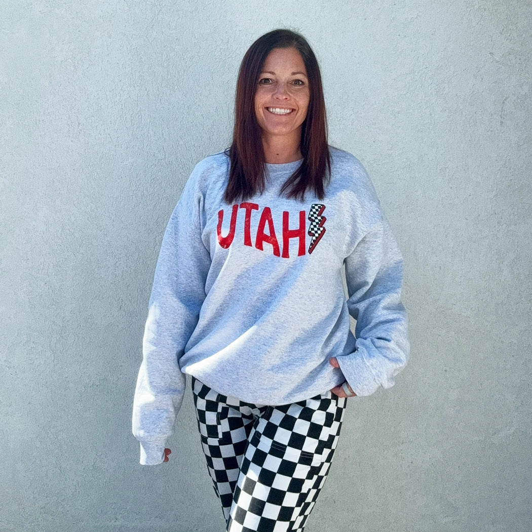 Utah Game Day Football Crewneck - Talking Too Loud Apparel