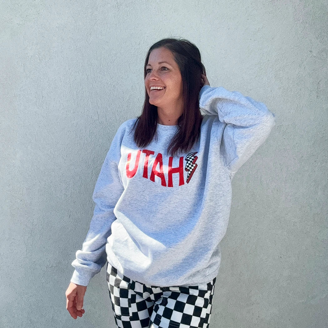 Utah Game Day Football Crewneck - Talking Too Loud Apparel