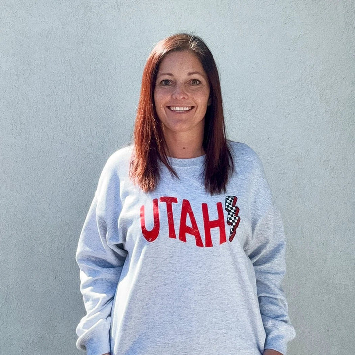 Utah Game Day Football Crewneck - Talking Too Loud Apparel