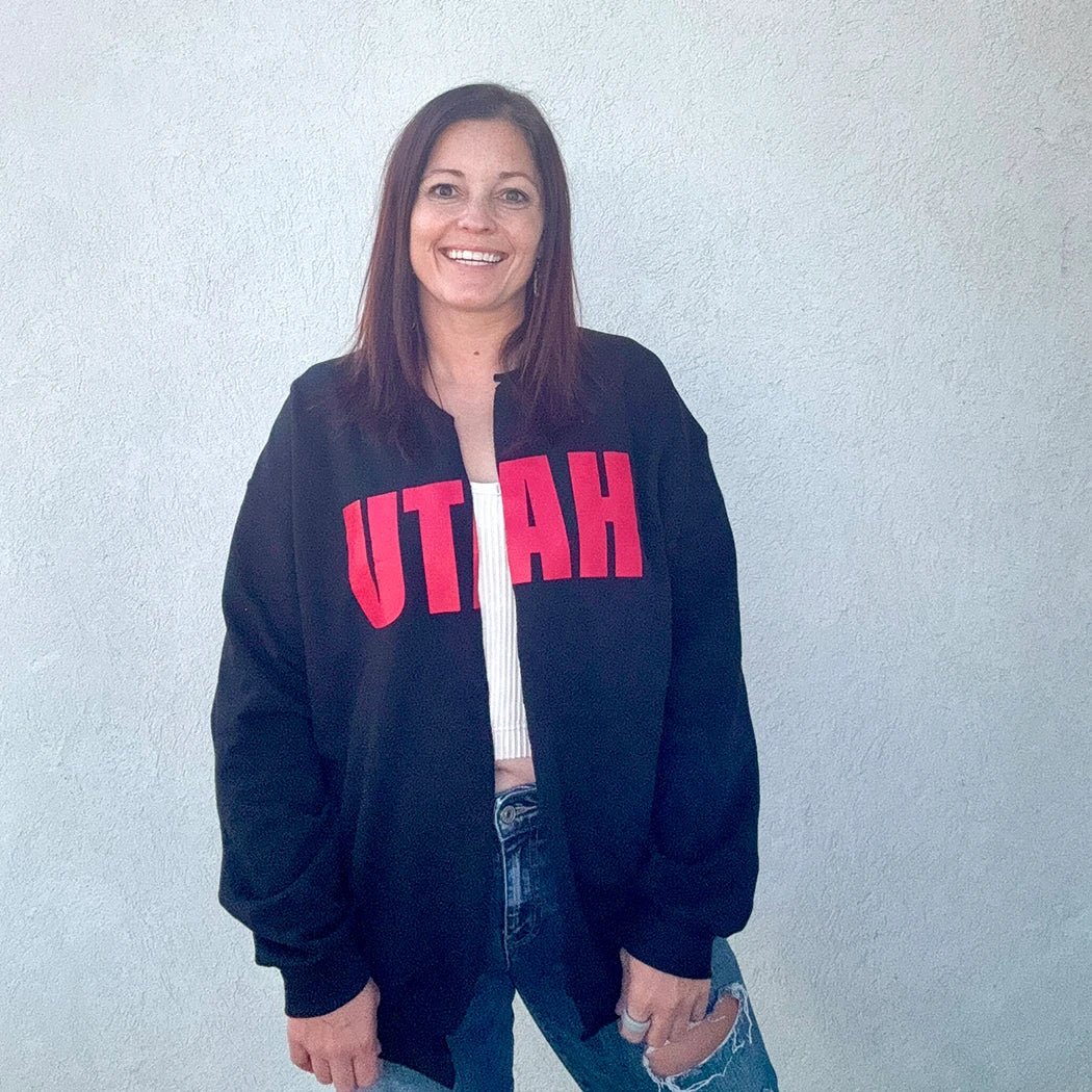 Utah Split Crew Cardigan - Talking Too Loud Apparel