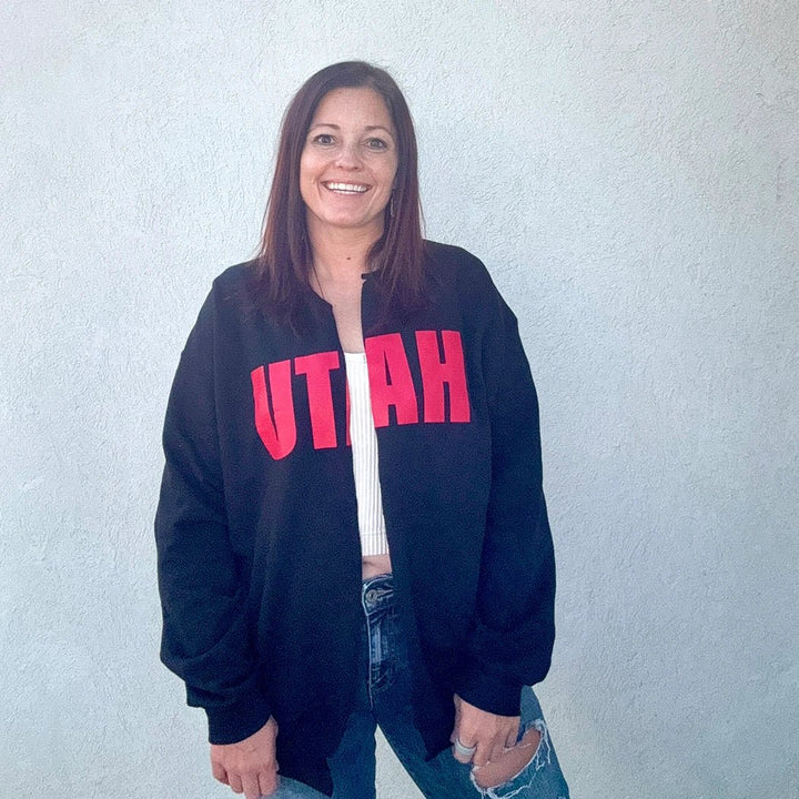 Utah Split Crew Cardigan - Talking Too Loud Apparel