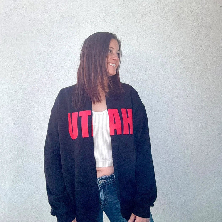 Utah Split Crew Cardigan - Talking Too Loud Apparel