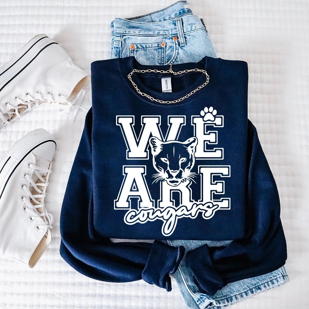 We Are Cougars Football Crewneck - Talking Too Loud Apparel